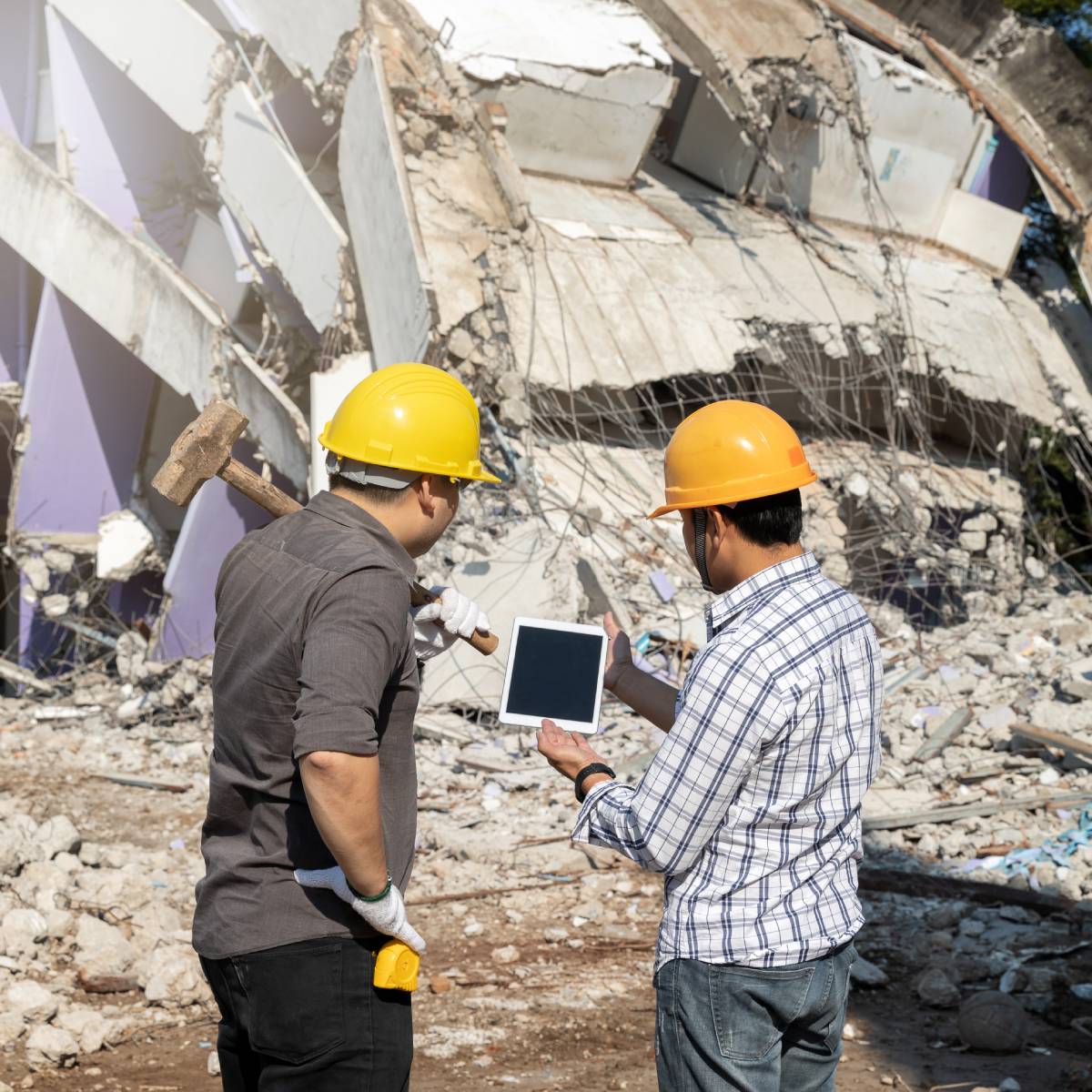 Demolition control supervisor and foreman discussing on demolish building. House, Residential & Commercial Demolition Company Bondi Junction & Beach | ABC Demo Group